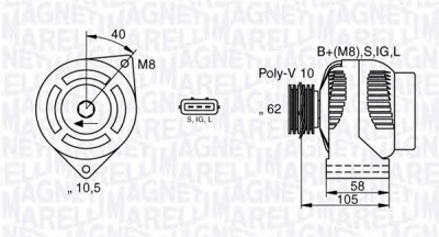 MAGNETI MARELLI 063535255000 -  Генератор